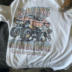 casual long sleeve shirt with design. size XS. Baggy